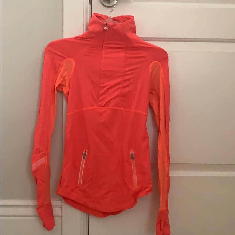 Lulemon orange half zip jacket